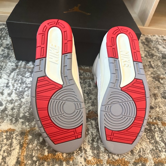 Jordan White and Red Shoes - Picture 2 of 6